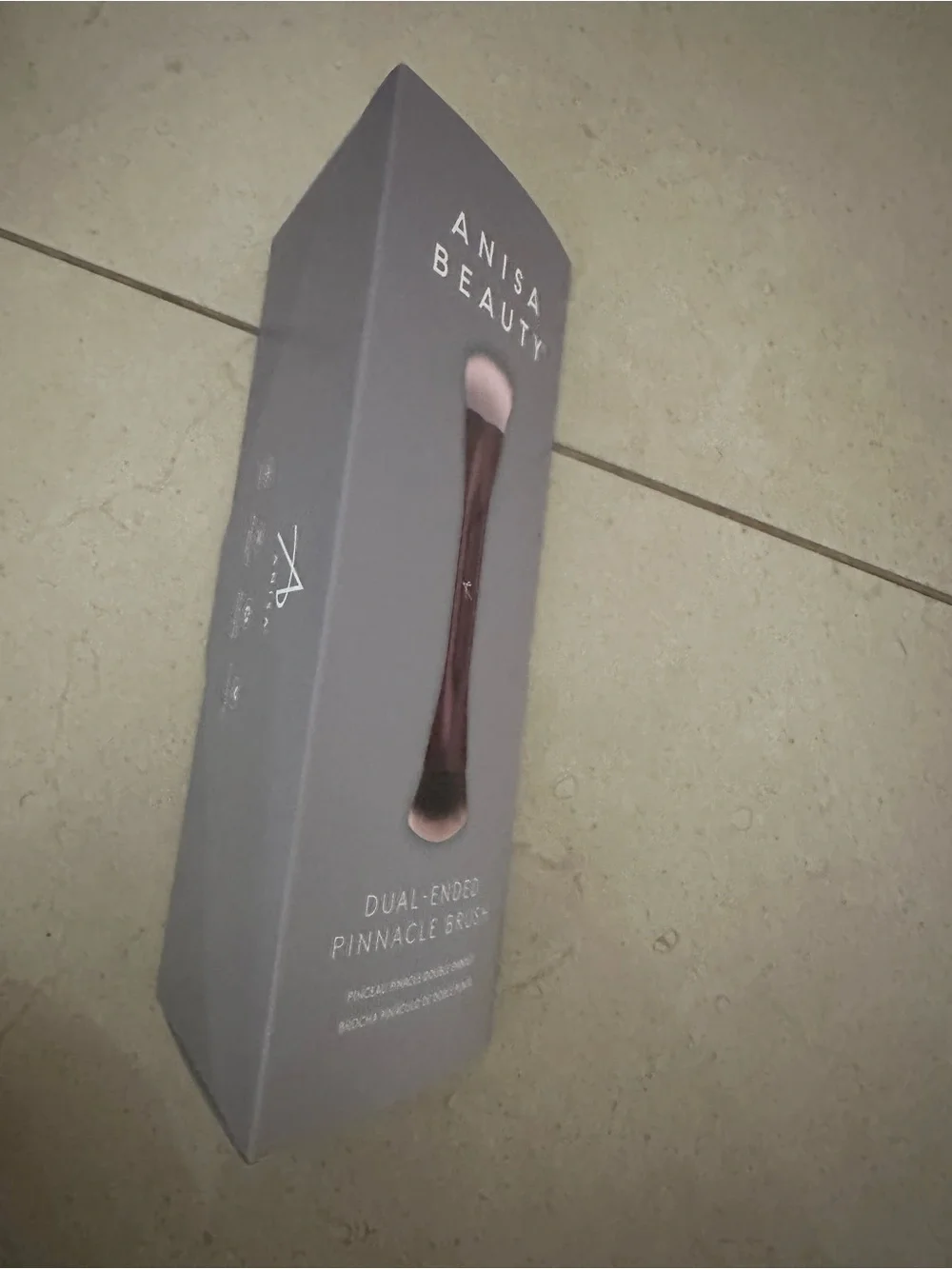 Dual-Ended Purple Makeup Brush for Powder & Liquid Application